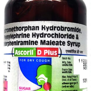 Ascoril D Plus For dry Cough 100ml(Sugar Free)