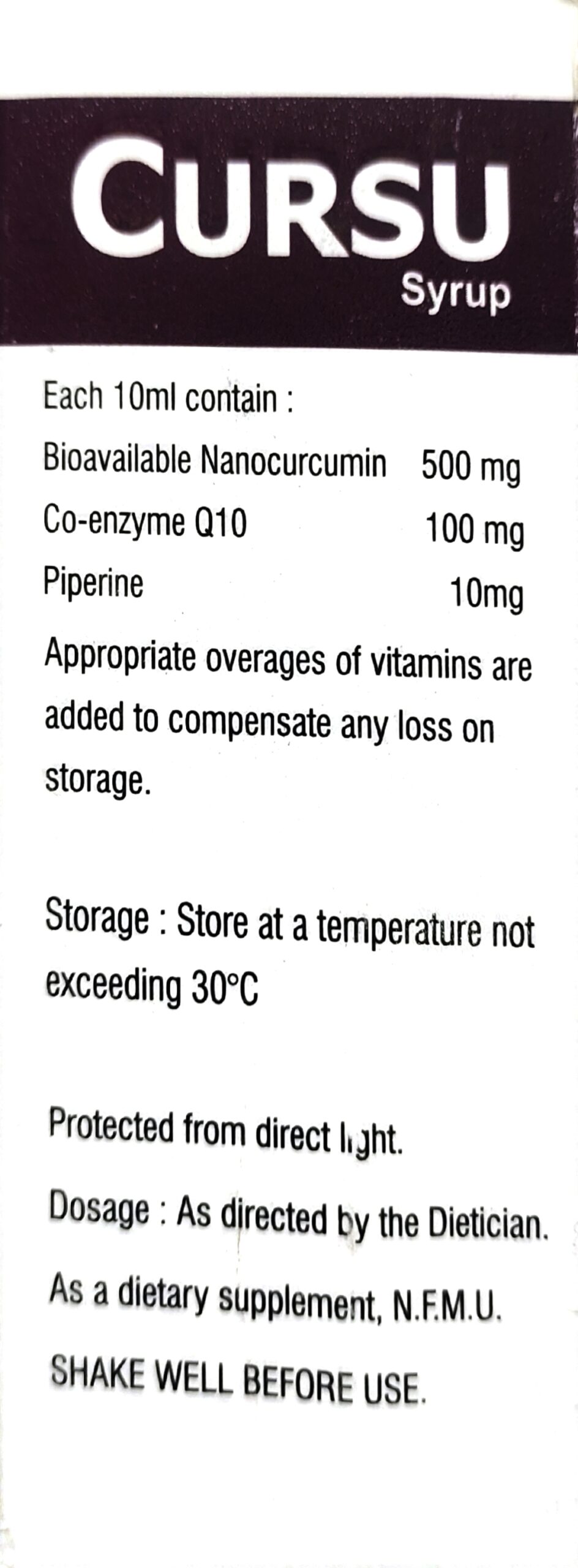 Cursu Syrup 100ml(Sugar Free) - Image 3