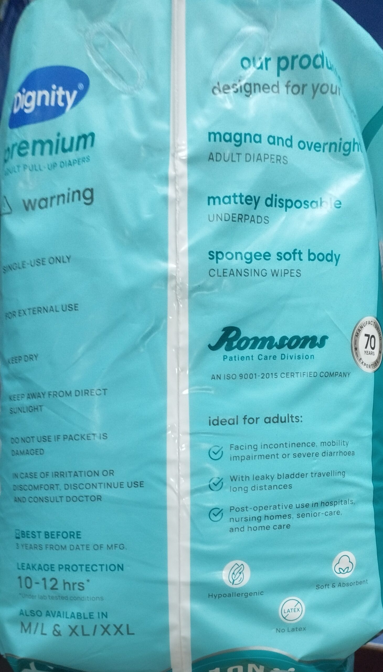 Dignity Premium Adult Pull-Up Diapers L/XL Size - Image 2