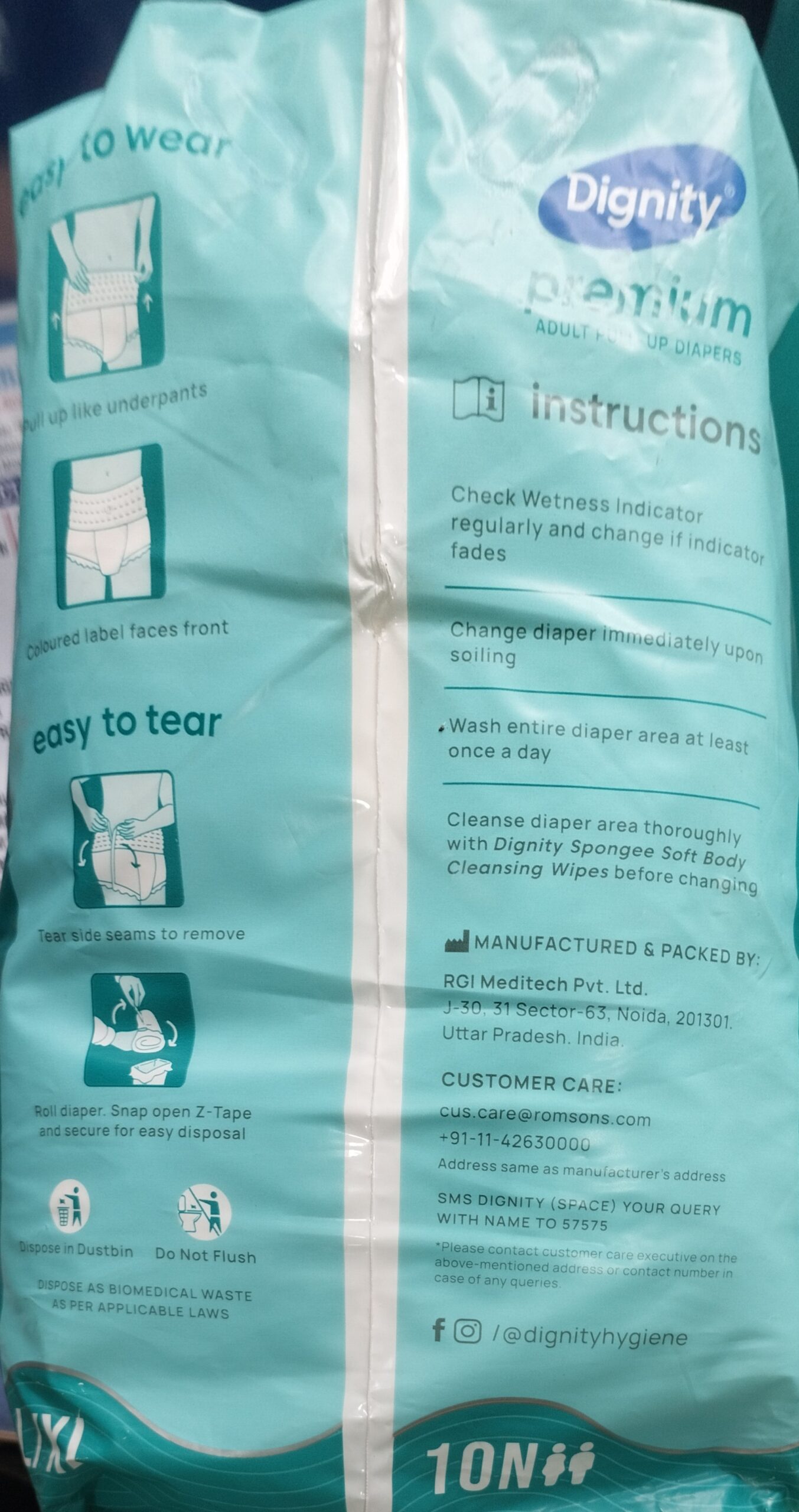 Dignity Premium Adult Pull-Up Diapers L/XL Size - Image 3