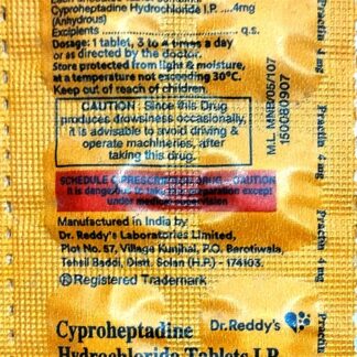Cyproheptadine Hydrochloride Tablets