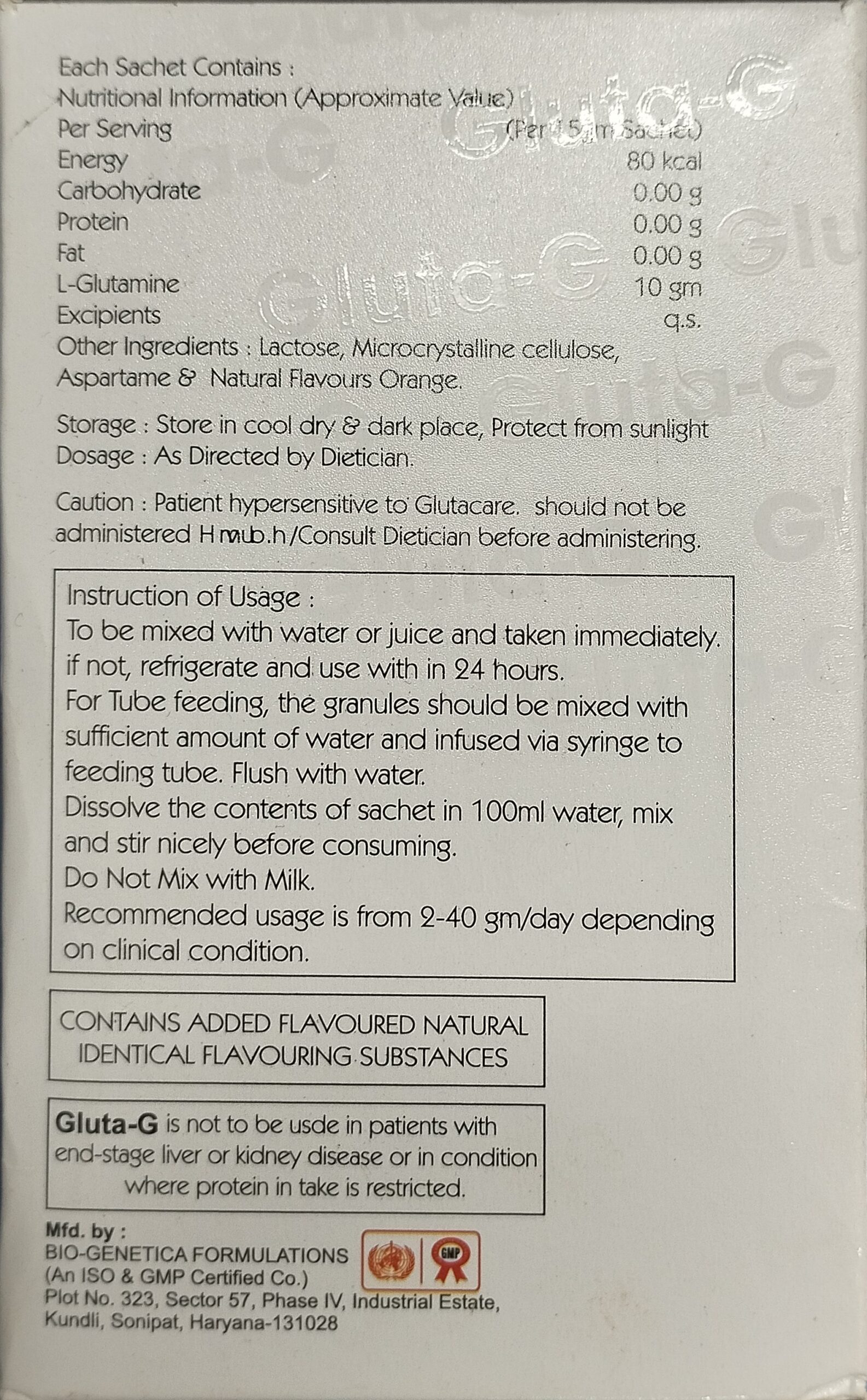 Gluta-G Sachet sugar free - Image 2